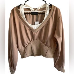 Two Tone Crop Sweatshirt, M44